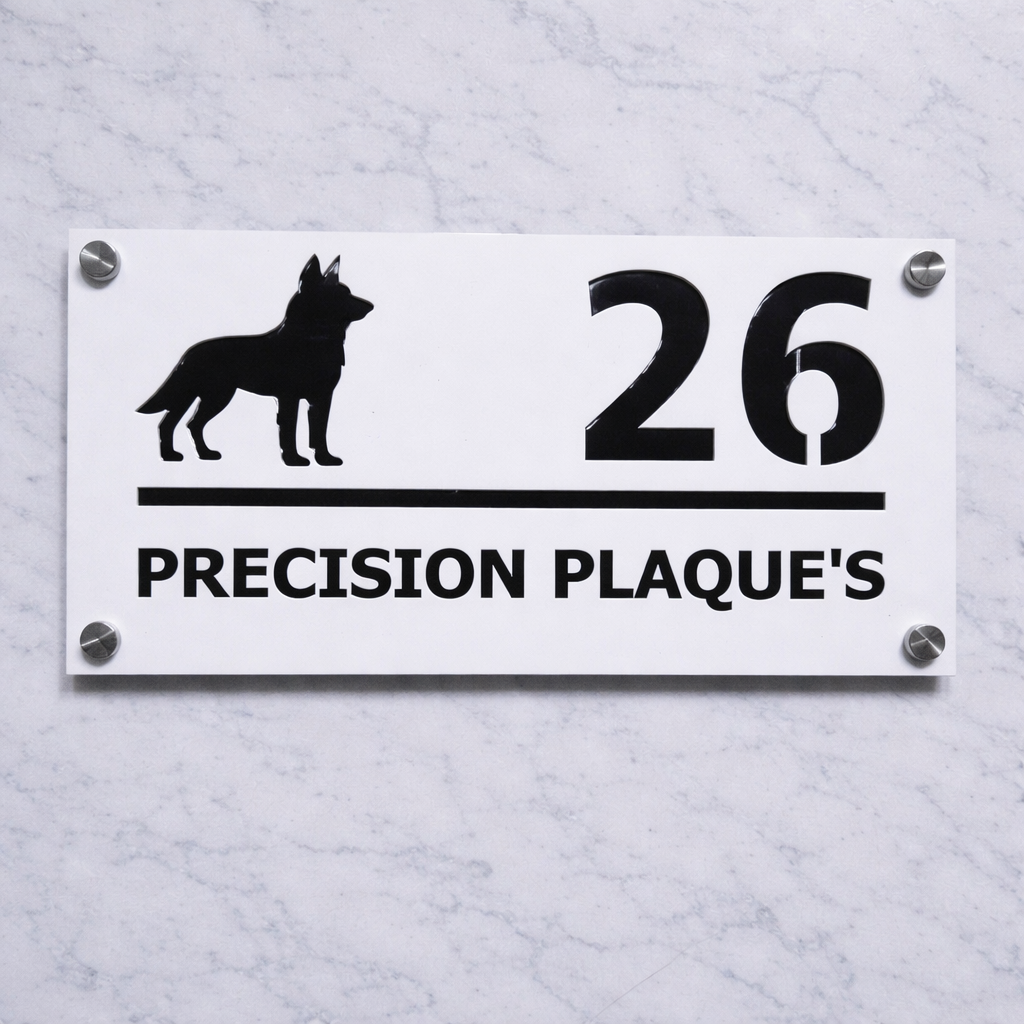 Bellissima Acrylic Modern House Animal Sign Plaque A2 P5 – 280 x140mm