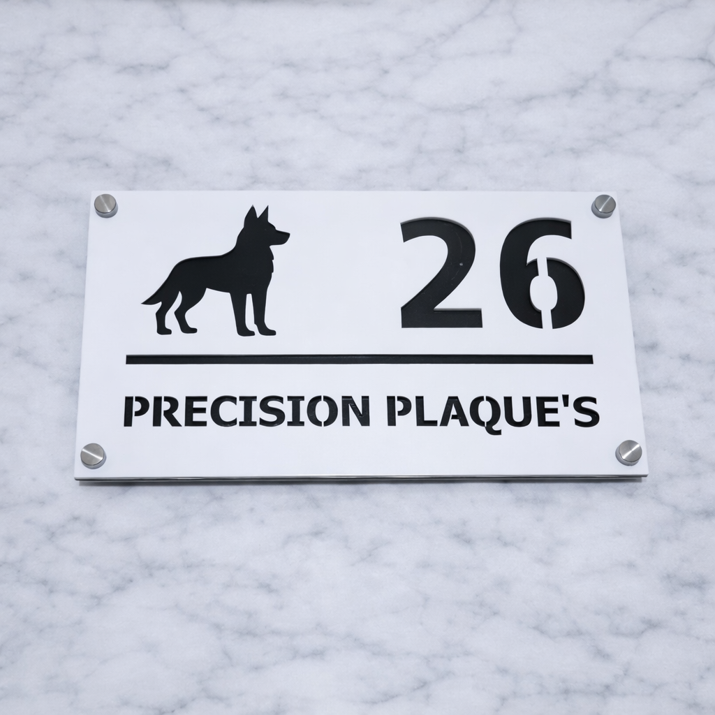 Bellissima Acrylic Modern House Animal Sign Plaque A1 P5 – 300 x160mm