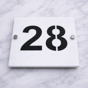 Bellissima Acrylic Modern House Sign A3 P2 – 180 x 180mm.